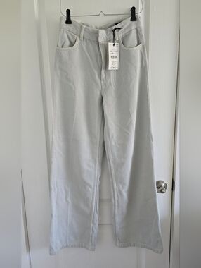 Zara Women's Wide-Leg Jeans in Light blue